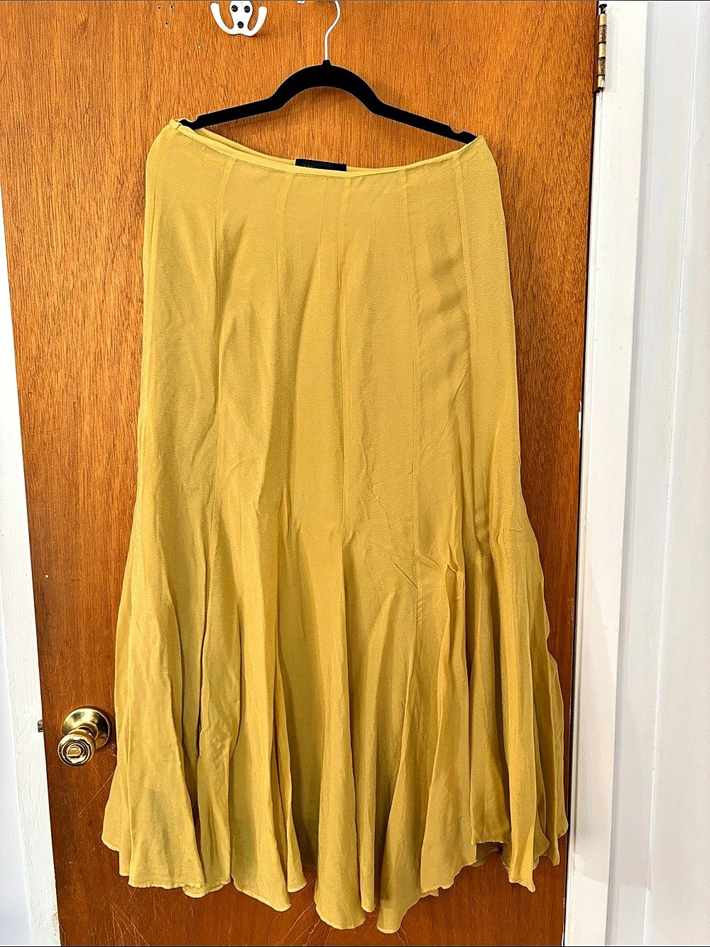 Zara Flowy Long Skirt Maxi Yellow Medium NWT